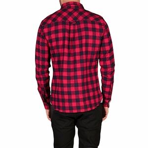 Denim & Flower Mens Plaid Button Flannel Medium